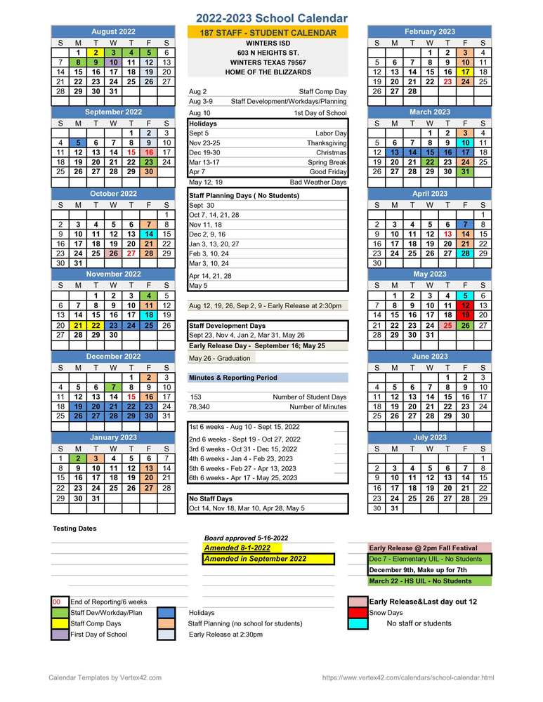 Wisd Calendar 202223 Customize and Print